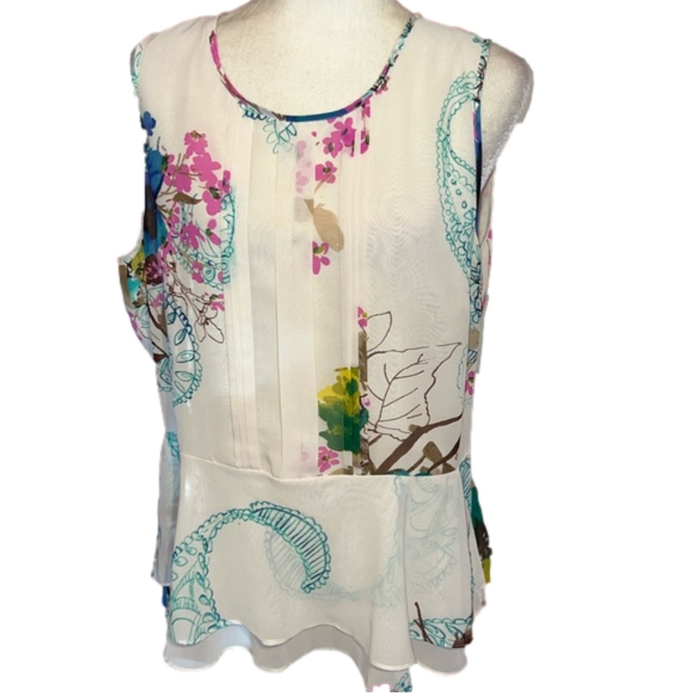Vintage Sunny Leigh Floral Paisley Blouse XL